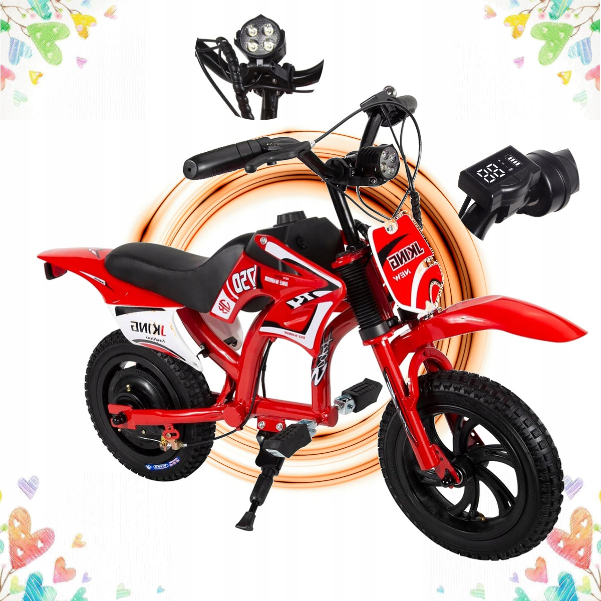 Children's electric motorcycle 300W 16km/h 2600MAH JKING C6 city with LED