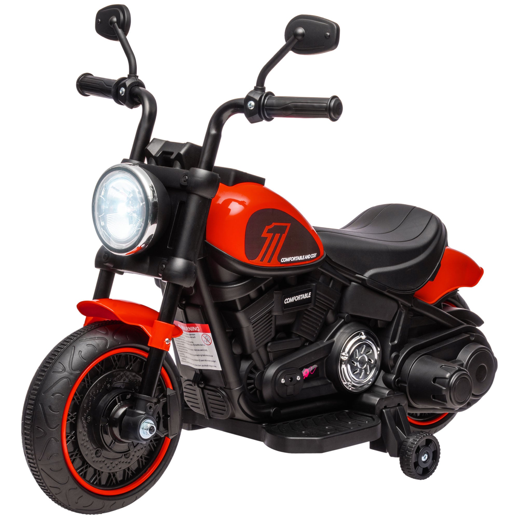Children's electric motorcycle HOMCOM, red/black, 76x42x57 cm