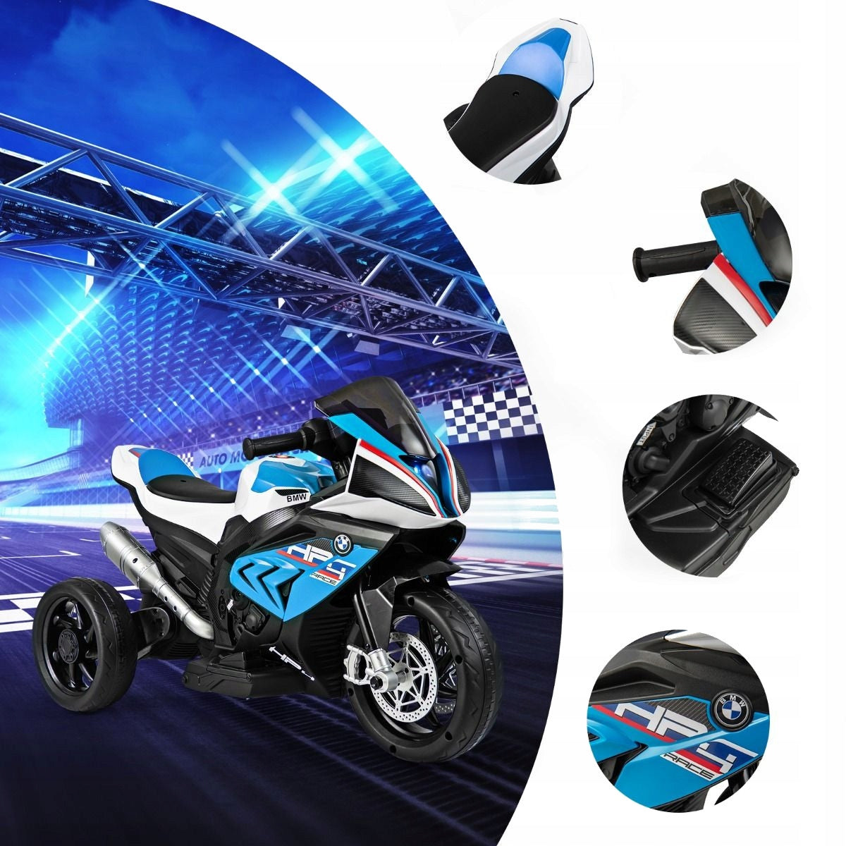 Children's electric motorcycle with 6 V battery Maximum speed 3 km/h