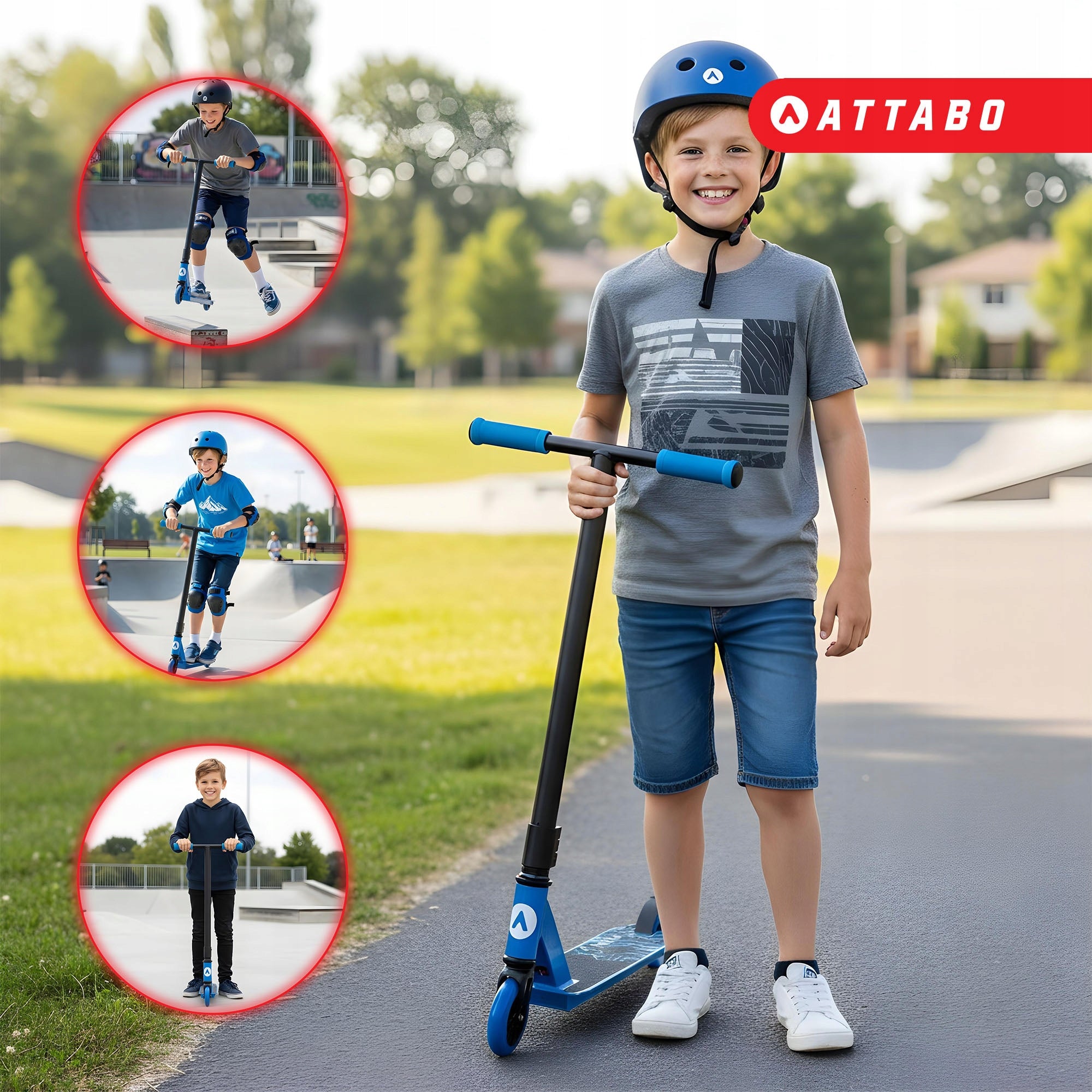 Children's freestyle scooter ATTABO Bunny Hop blue OS Kind two-wheeled