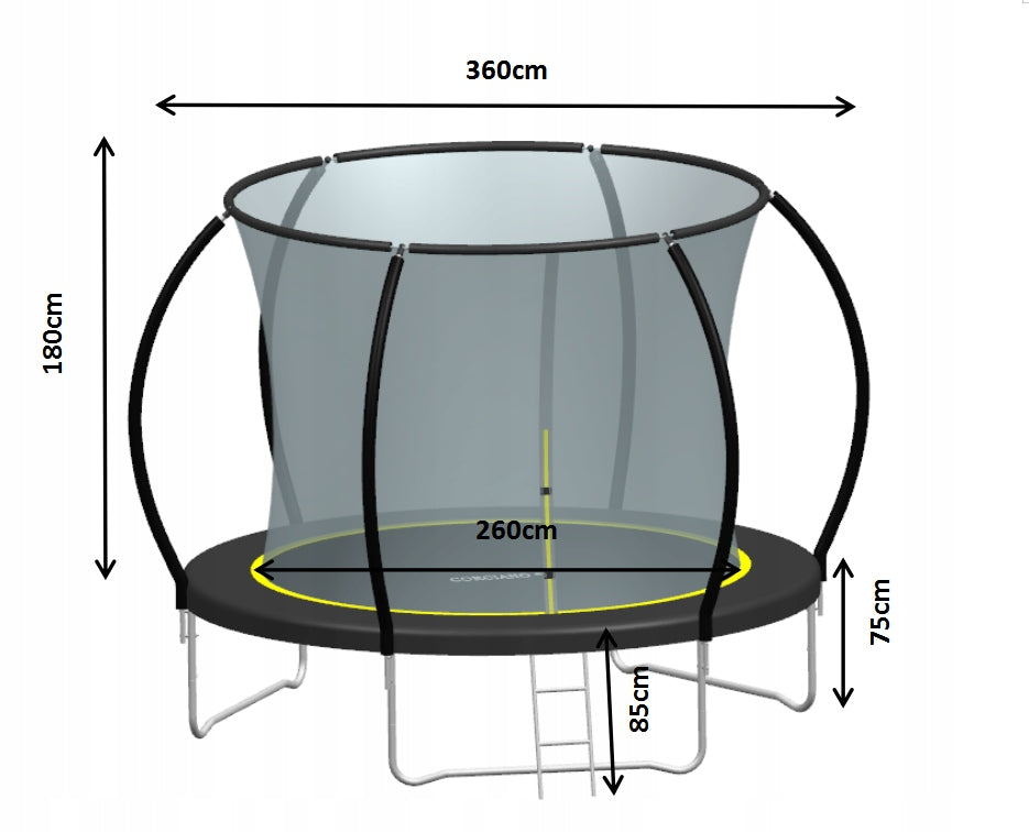 Children's garden trampoline 10 FT 312 cm Premium LuXury Corciano net Brand Corciano