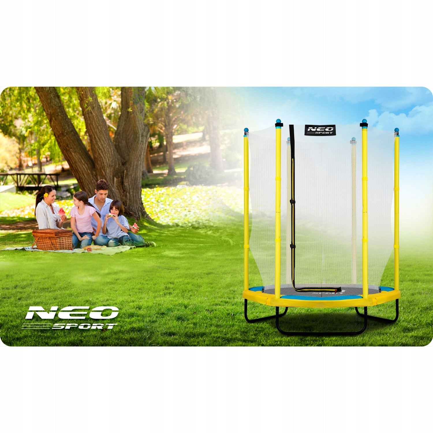 Children's garden trampoline 140 cm 4,5ft Neo-Sport Number of bars 6 pcs