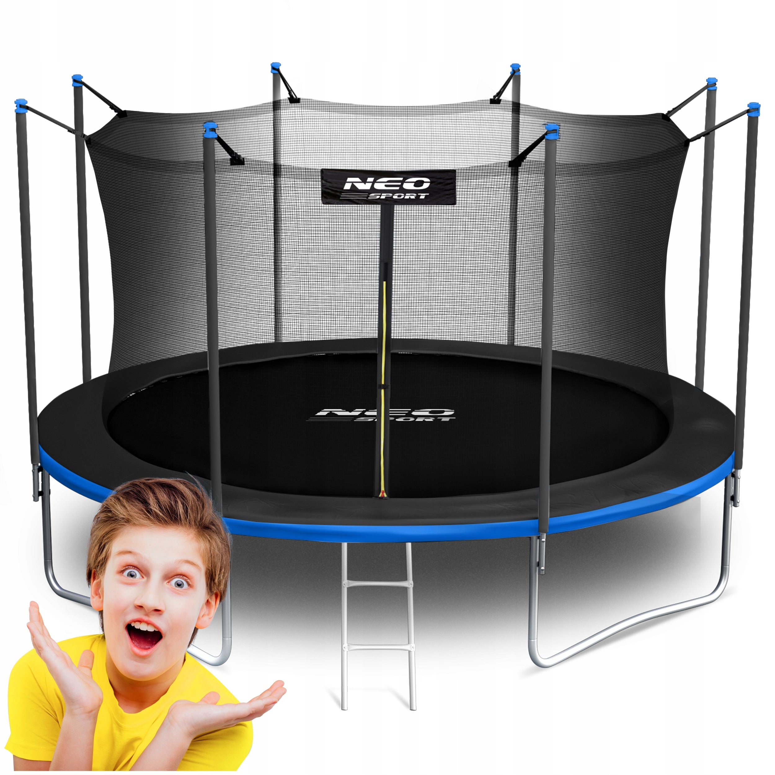 Children's garden trampoline 374cm 12ft + LADDER INNER MESH