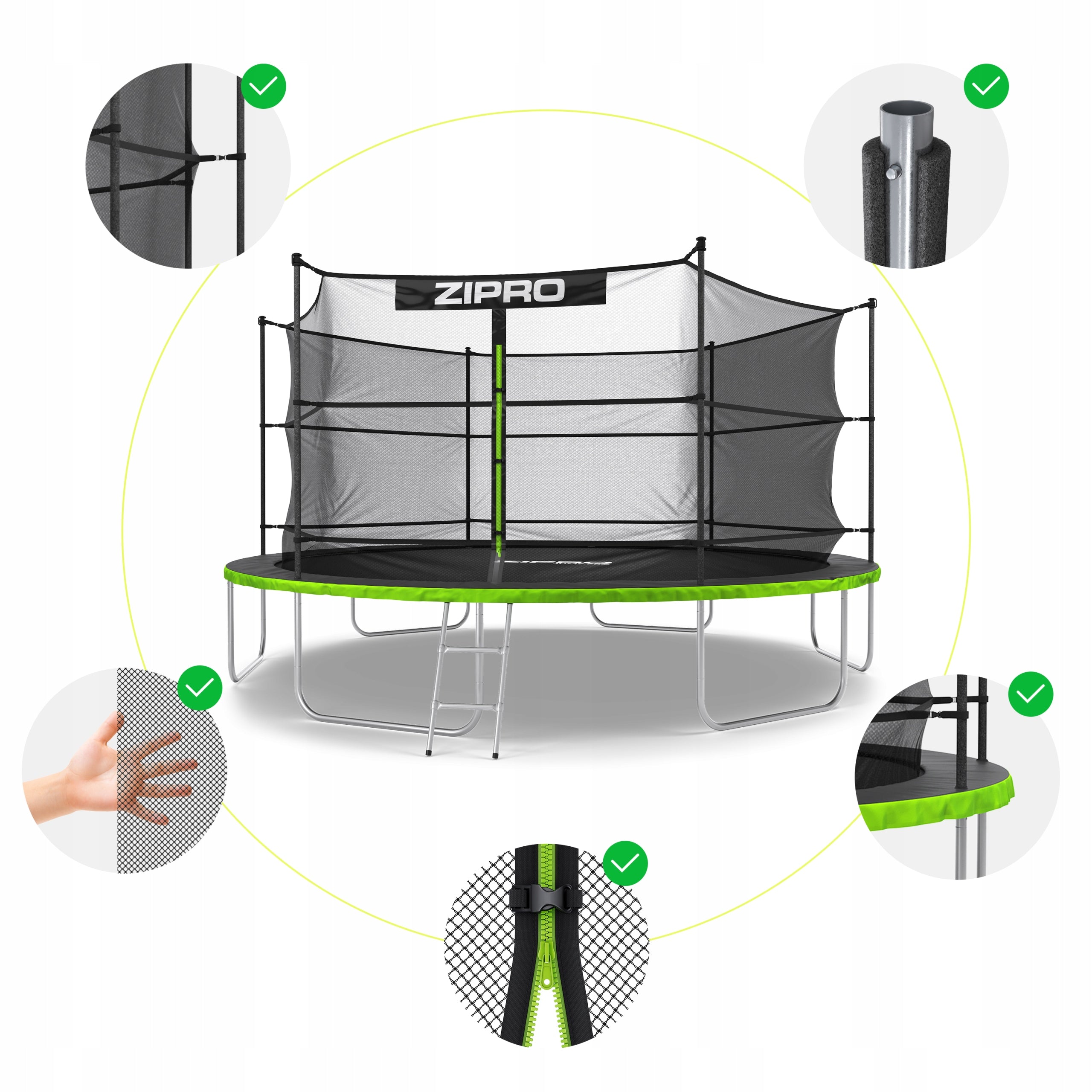 Children's garden trampoline with inner net 14FT 435cm Zipro Total height 260 cm