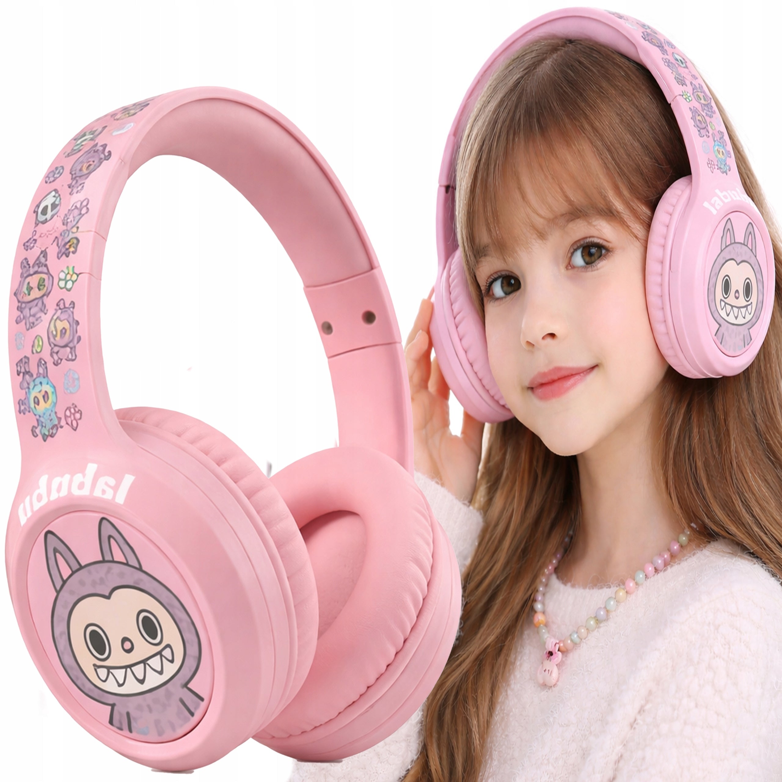 Children's headphones LABUBU stereo, on-ear HEADPHONES GIFT LA BU BU Manufacturer code Słuchawki dziecięce LABUBU, stereo