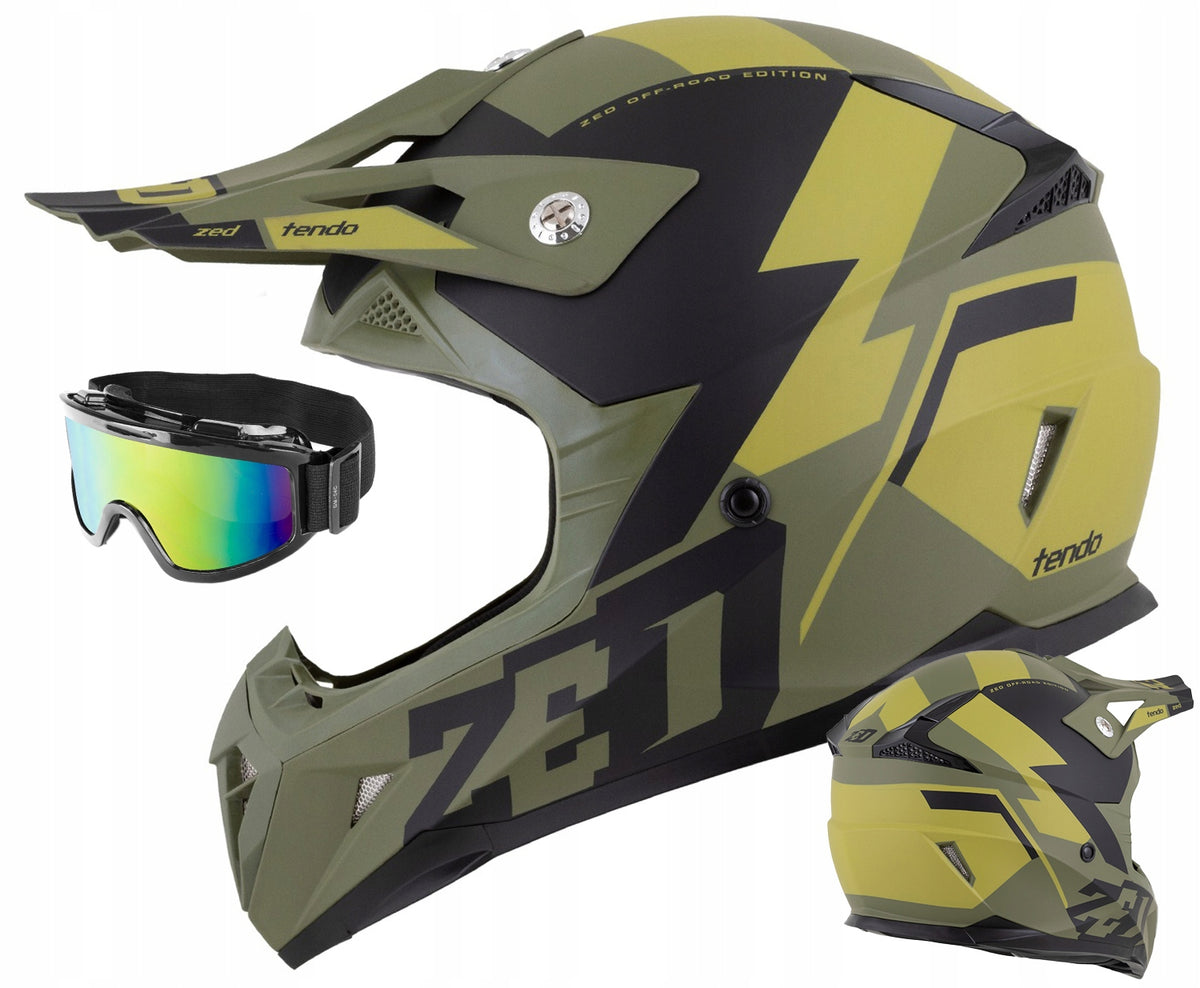 Children's helmet ZED X1 S (48 cm) enduro quad cross mat + goggles ECE 22.06