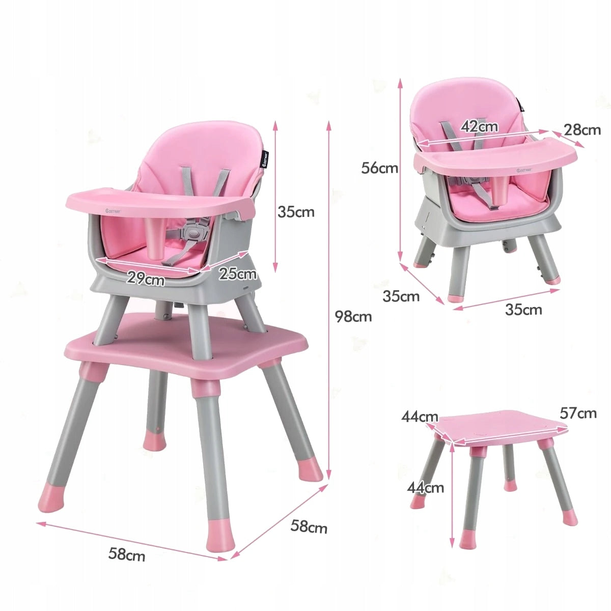 Children's high chair with seat belts Brand Costway