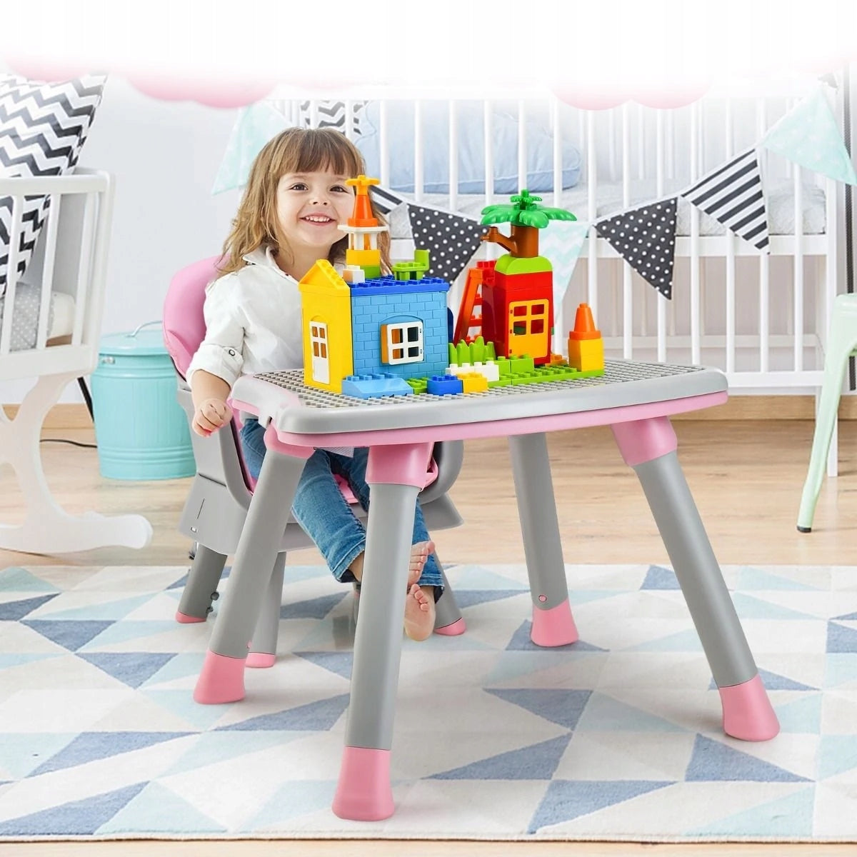 Children's high chair with seat belts Manufacturer code AD10027PI