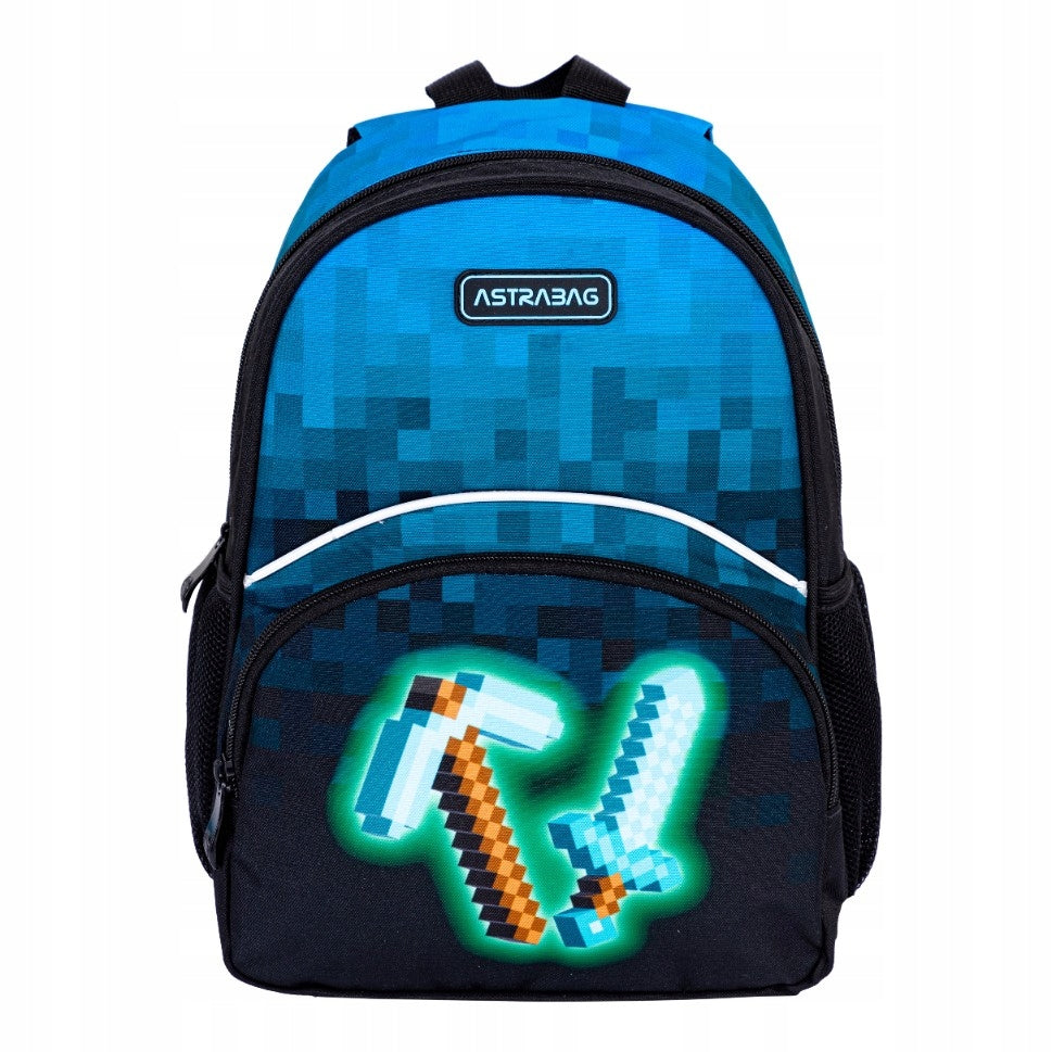 Children's hiking backpack ASTRABAG BLUE PIXEL, AK300