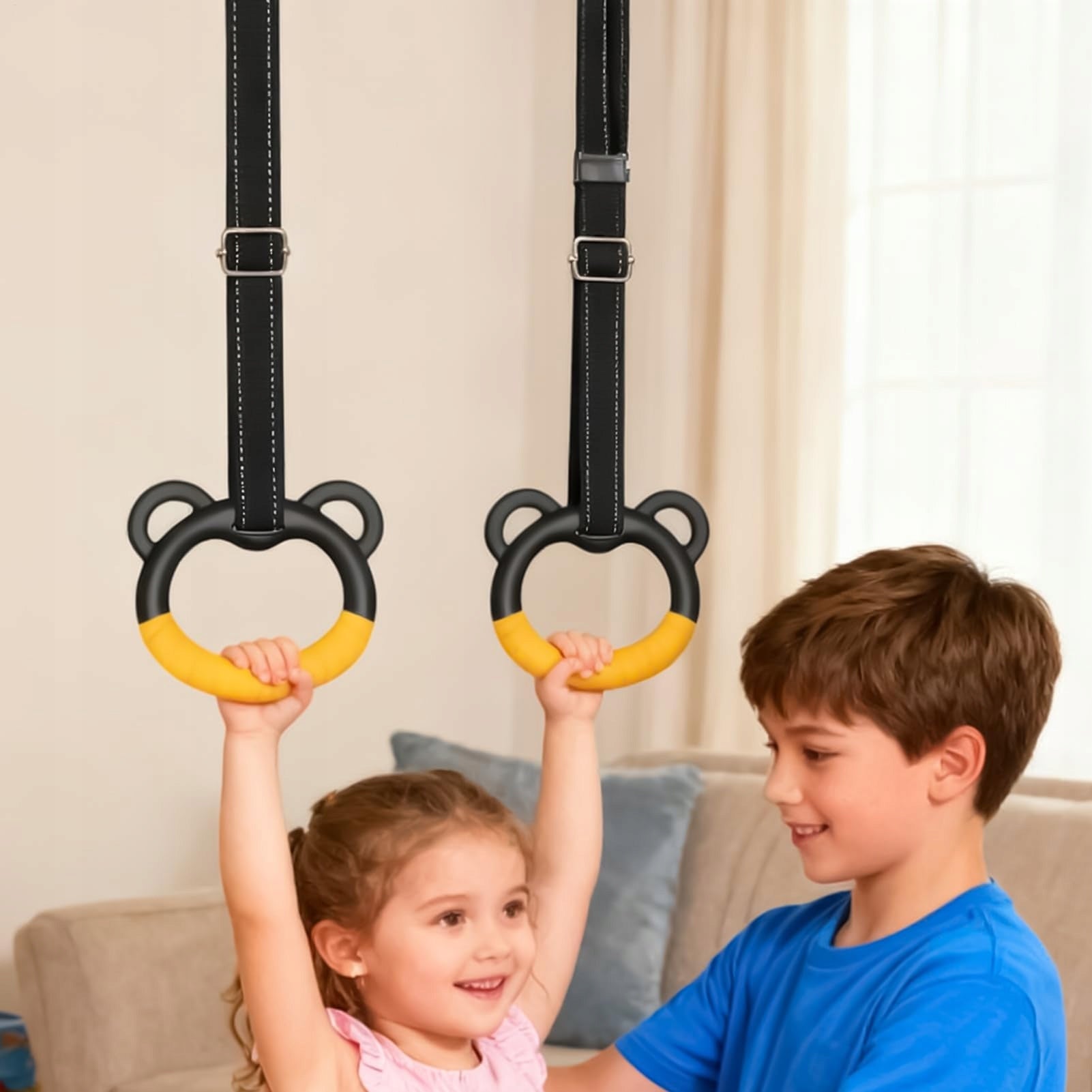 Children's indoor and outdoor exercise wheels, adjustable and safe Manufacturer code Pierścienie dziecięce czarne