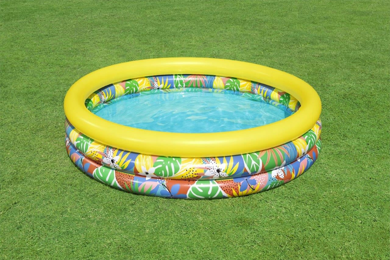 Children's inflatable pool Paddling pool 168cm Round garden inflatable pool Color yellow