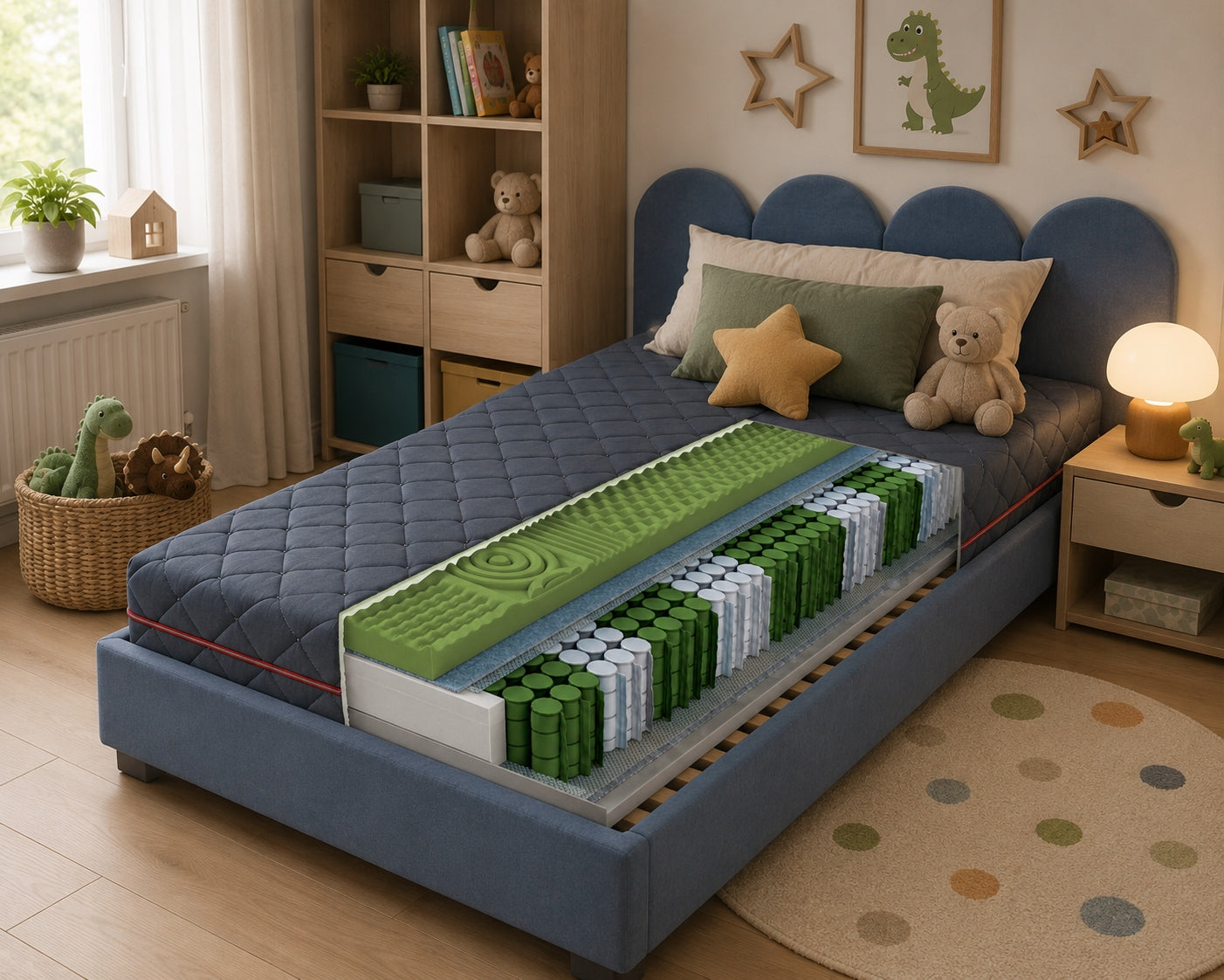Children's mattress 80x180 pocket massage POCKET medium-hard 15 cm Manufacturer code PORTO