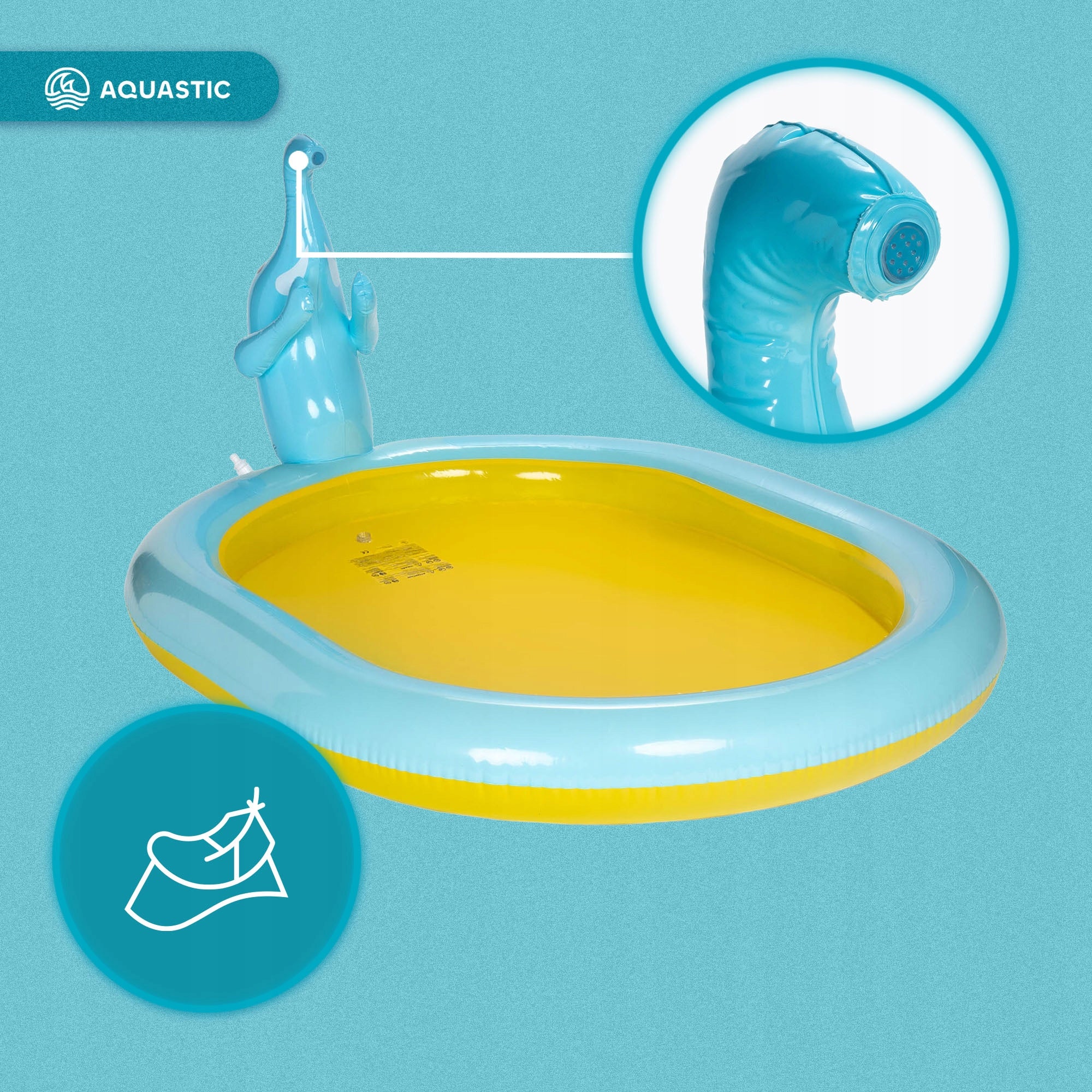Children's pool with fountain AQUASTIC 180cm VERSATILE DURABLE Kid's age 3＋ years