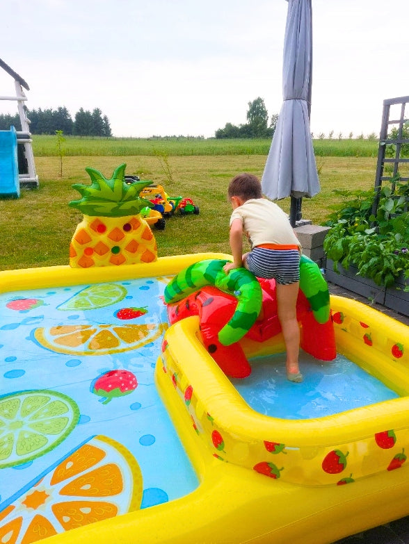 Children's pool with fruit inflatable rectangular Intex 244 x 191 x 91 cm Product width 191 cm