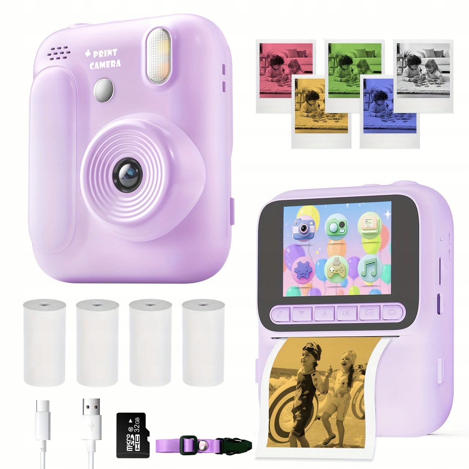 Children's printing camera Z700,color printing,48 megapixel,32GB+4 rolls