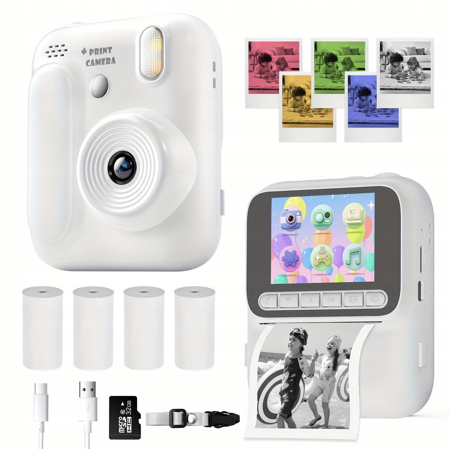 Children's printing camera Z700,color printing,48 megapixel,4 rolls+32GB