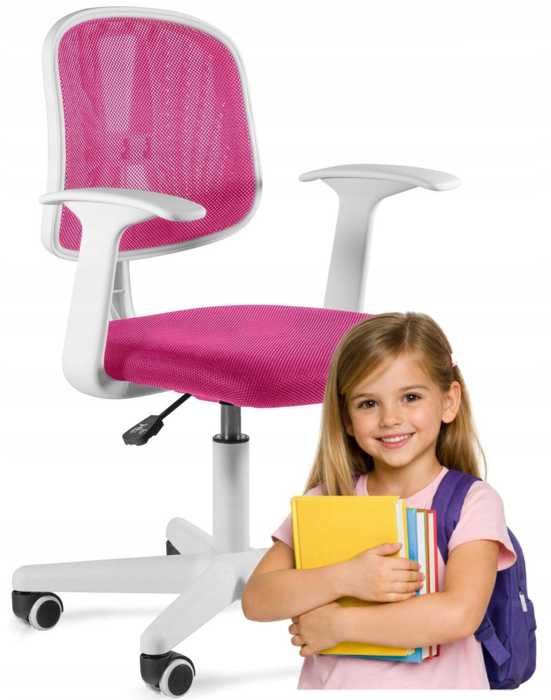 Children's school chair for girls Sparky pink desk chair