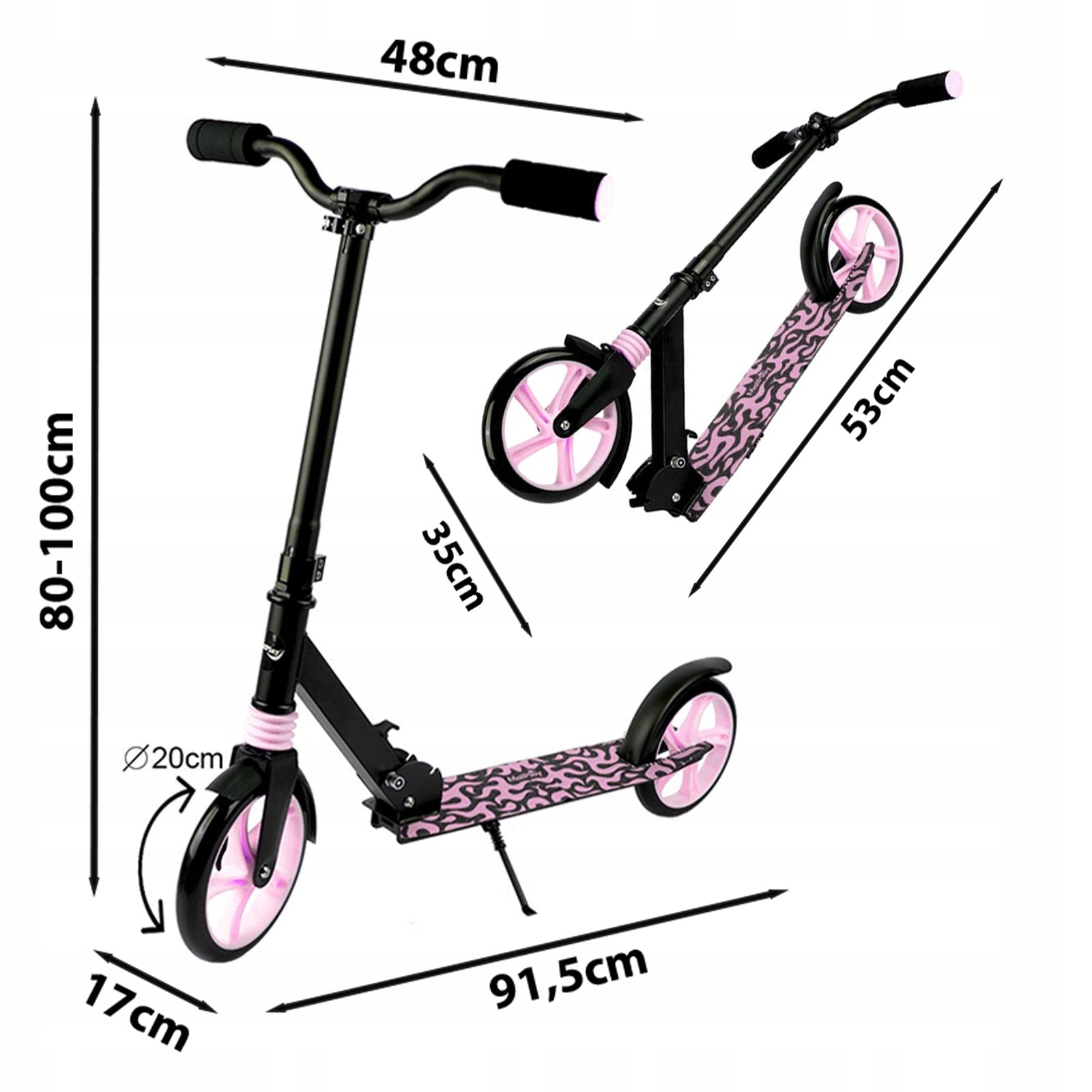 Children's scooter CITY Folding Adjustable with Shock Absorption Brake Frame aluminum