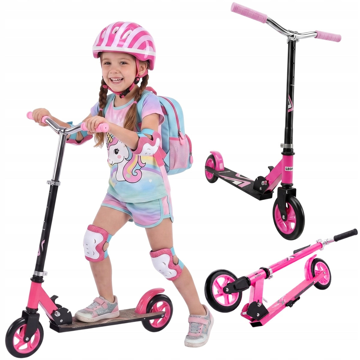 Children's scooter LEOPAX foldable 145mm adjustable with brake Packaging status original