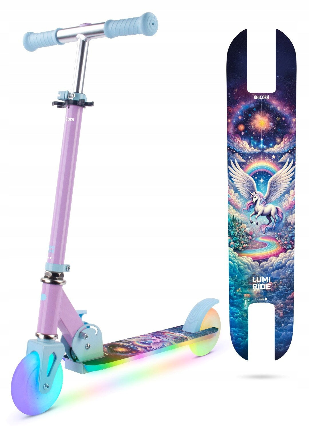 Children's scooter SUN BABY Lumiride J02.026.0.8 Lilac Kind two-wheeled