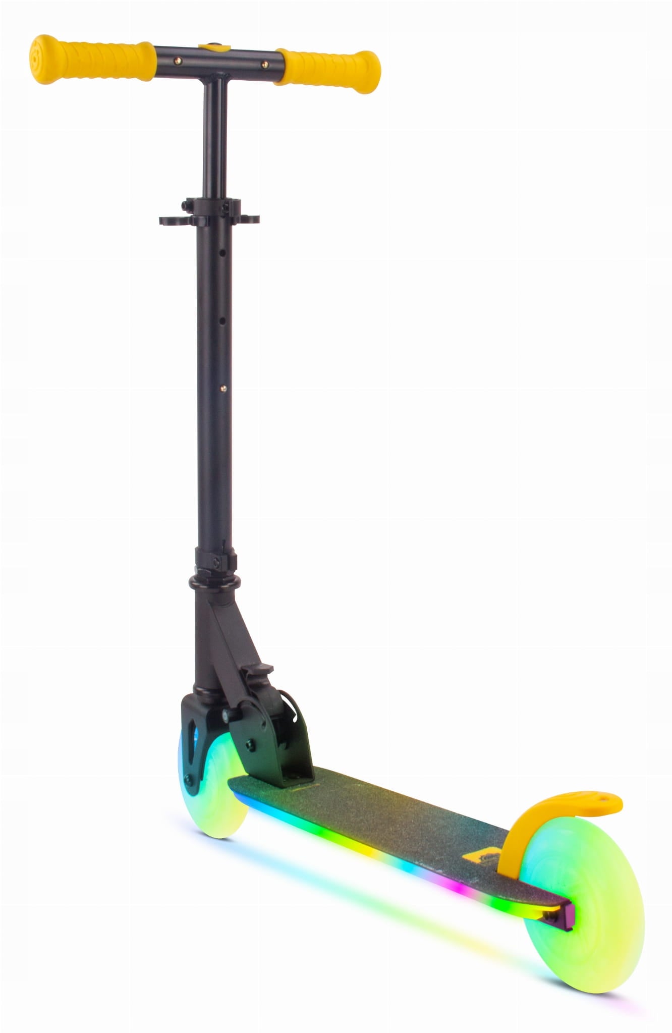 Children's scooter folding two-wheeled adjustable LED 7 colors 20programs Color black yellow