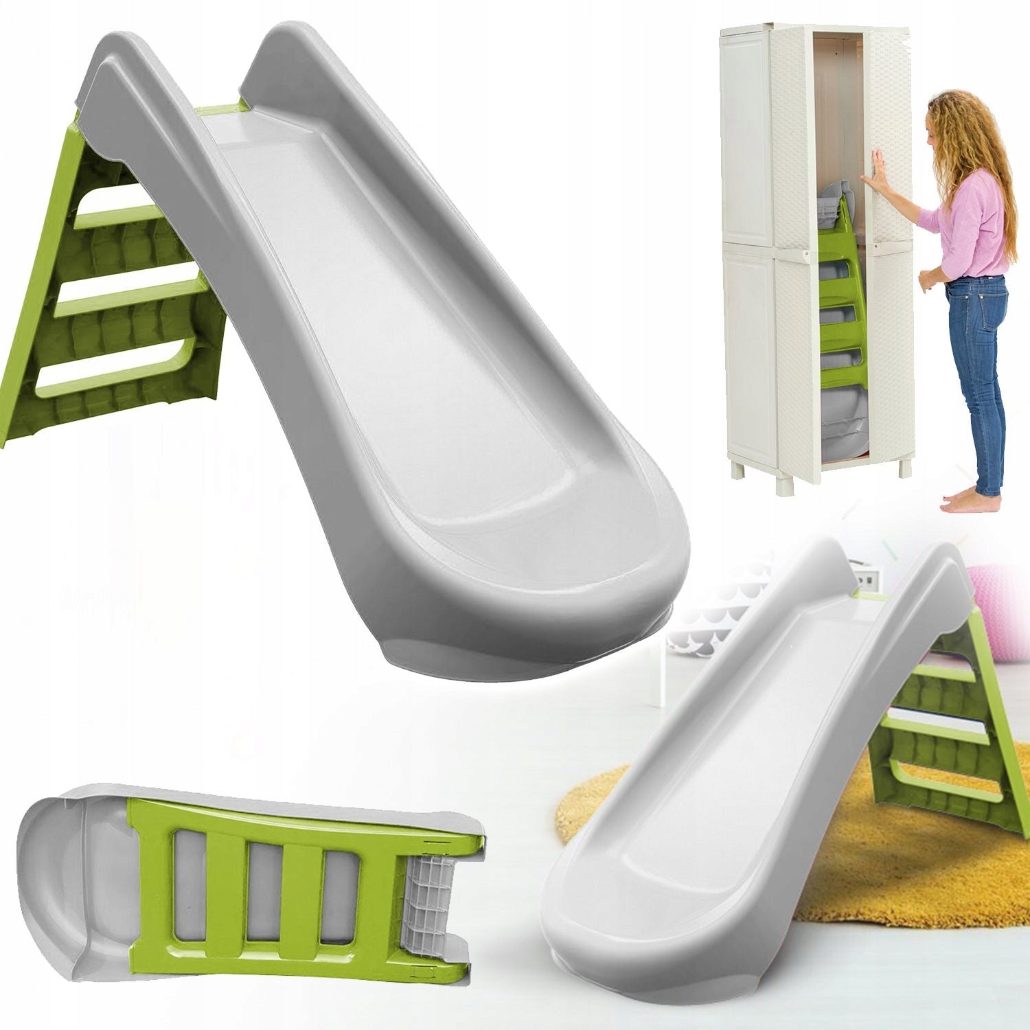Children's slide FOLDING GARDEN Stable SLIDE 130CM GREY PalPlay