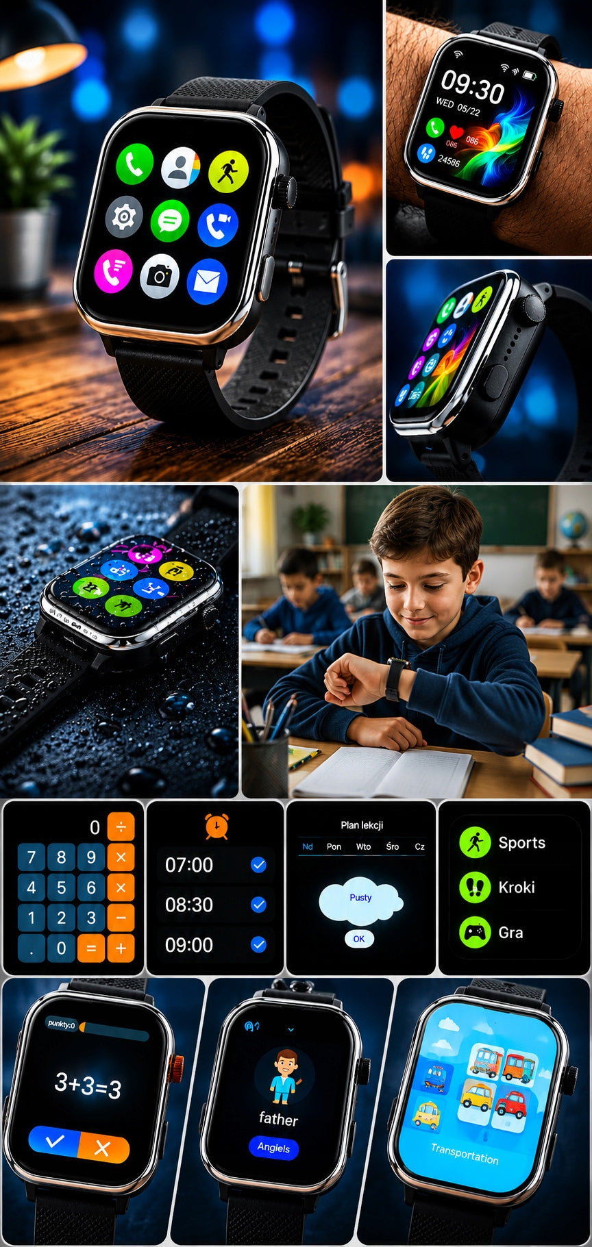 Children's smartwatch 4GSIM locator GPS750mAh gift not only COMMUNION Brand Rubicon