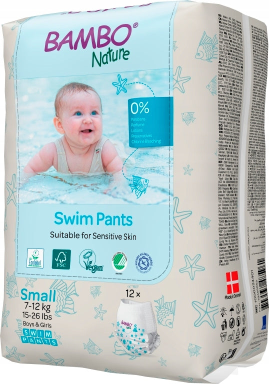 Children's swimming diapers Bambo Nature (7-12 kg, 12 pcs.) Packaging status original
