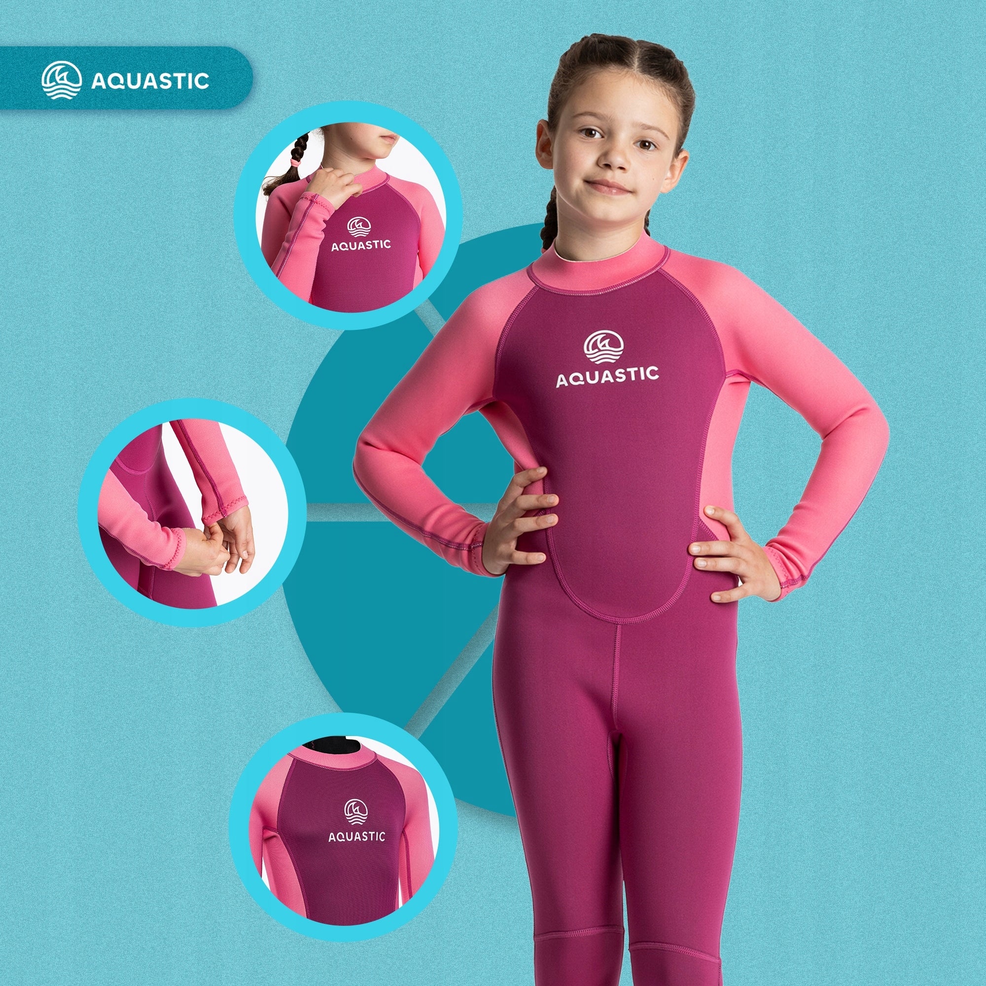 Children's swimming foam AQUASTIC Wavey LG Jrg 2 mm pink Kind kids