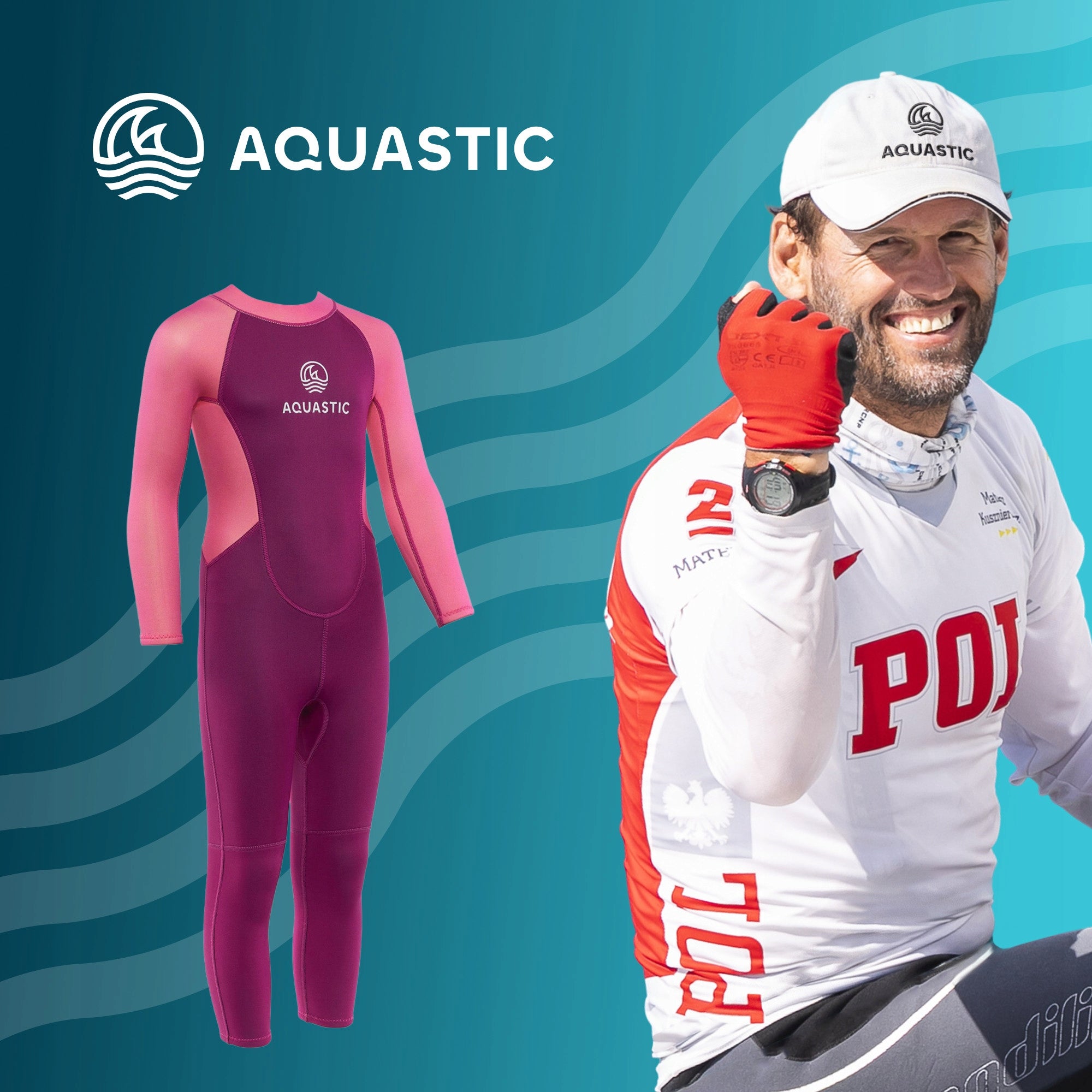 Children's swimming foam AQUASTIC Wavey LG Jrg 2 mm pink Manufacturer code AQS-B5AP021-PNK