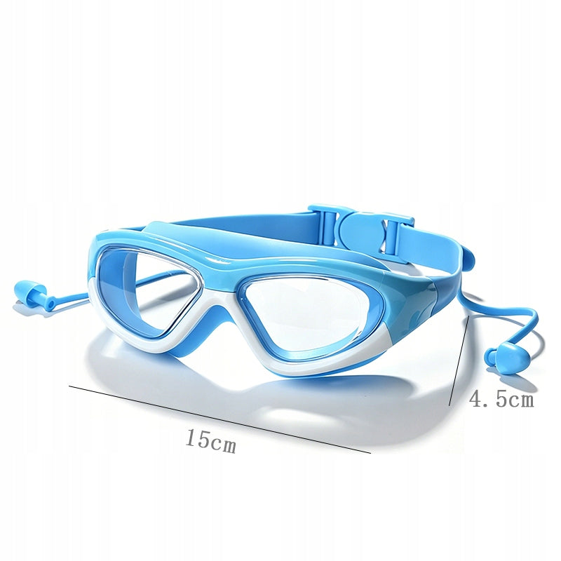 Children's swimming goggles with integrated earplugs, blue and white Manufacturer code ZN260405