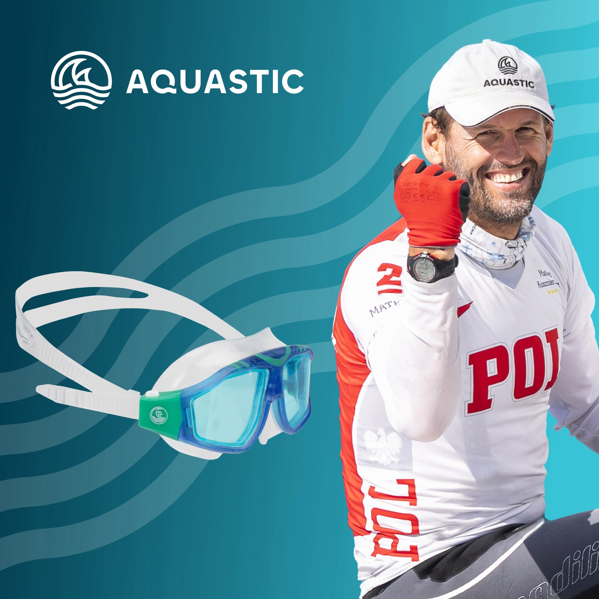 Children's swimming mask SNORKELING AQUASTIC Mako jr Anti-Fog Manufacturer code Mako Jr AQS-B4I046-BL