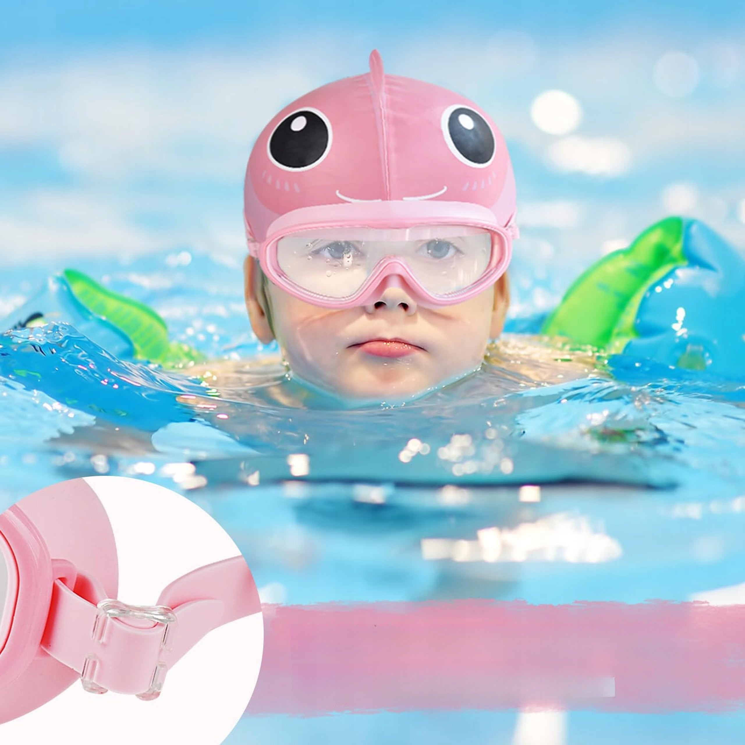 Children's swimming set with UV filter glasses swimming goggles cap Model NILAFS7Z