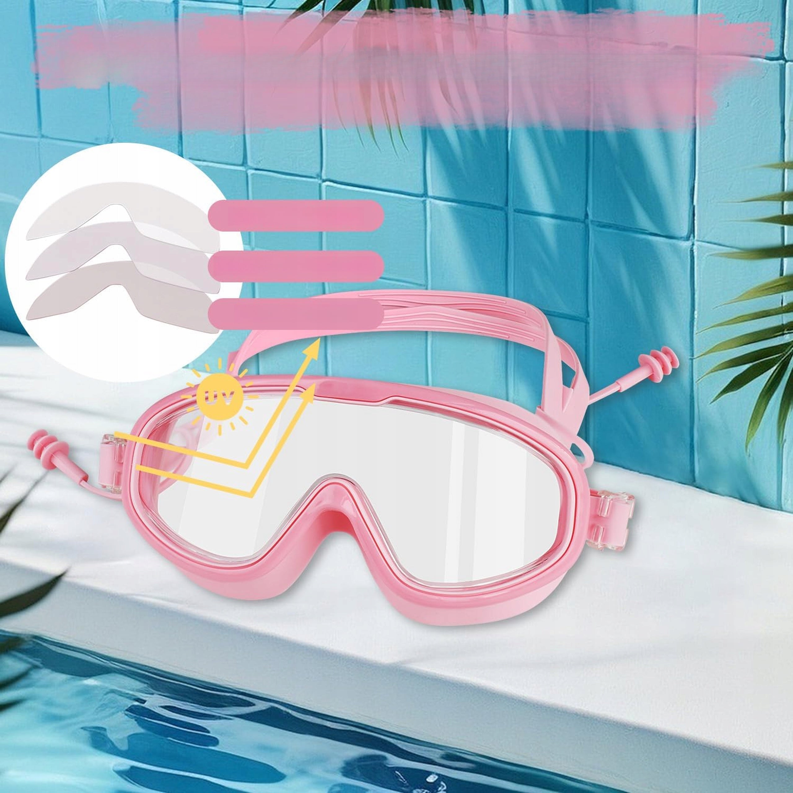 Children's swimming set with UV filter glasses swimming goggles cap Packaging status original