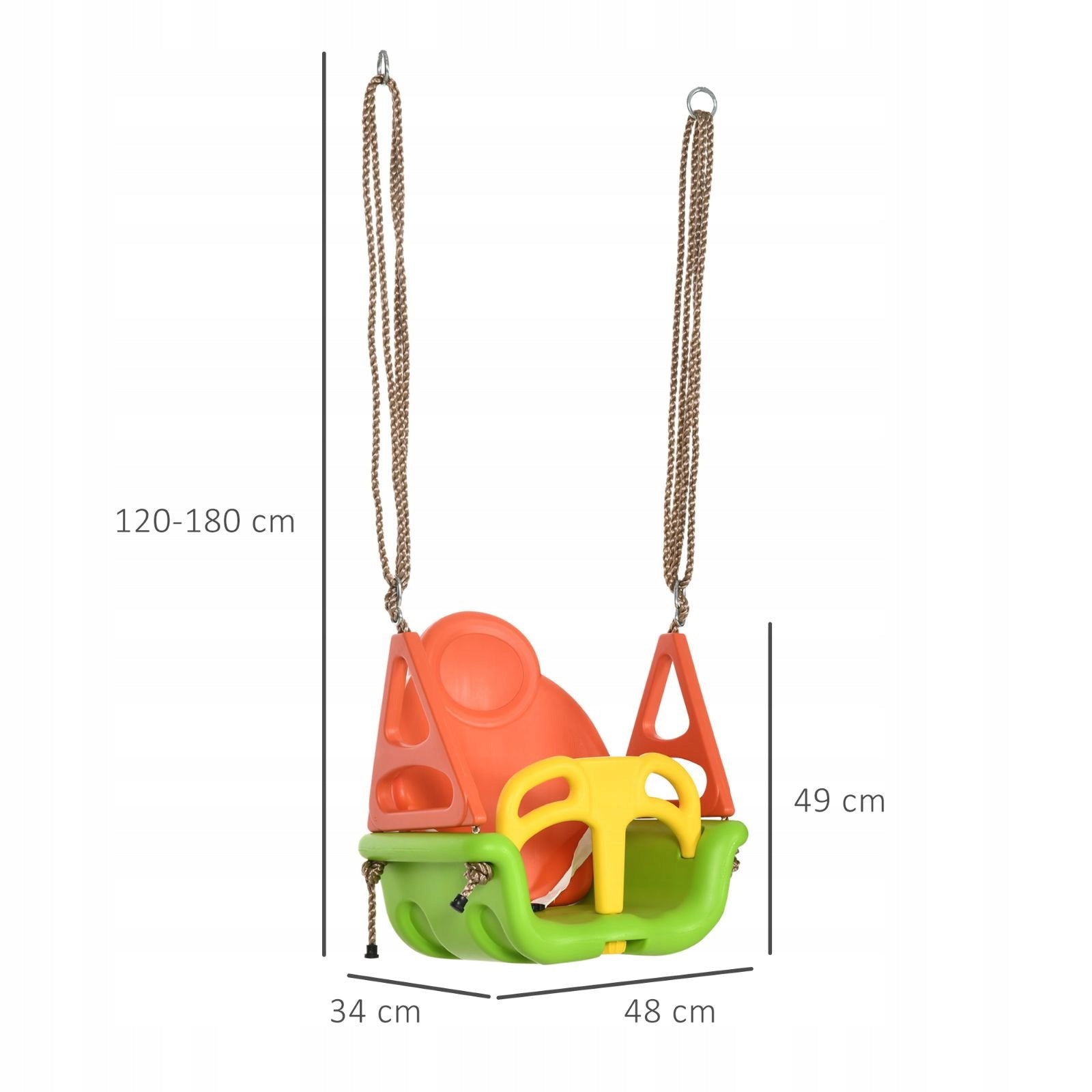 Children's swing 3 in 1 with belt, green, 48 x 34 x 180 cm Brand no brand