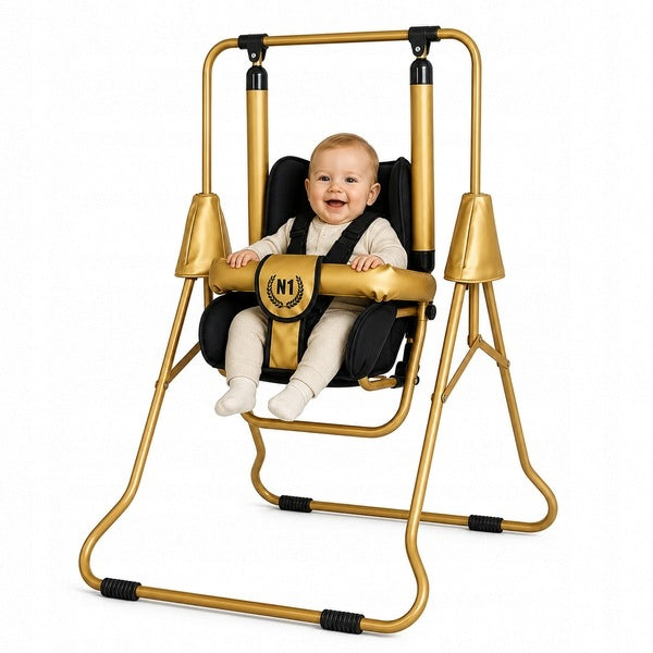 Children's swing 3in1 ADBOR N1 Gold garden home - black and gold Brand Adbor