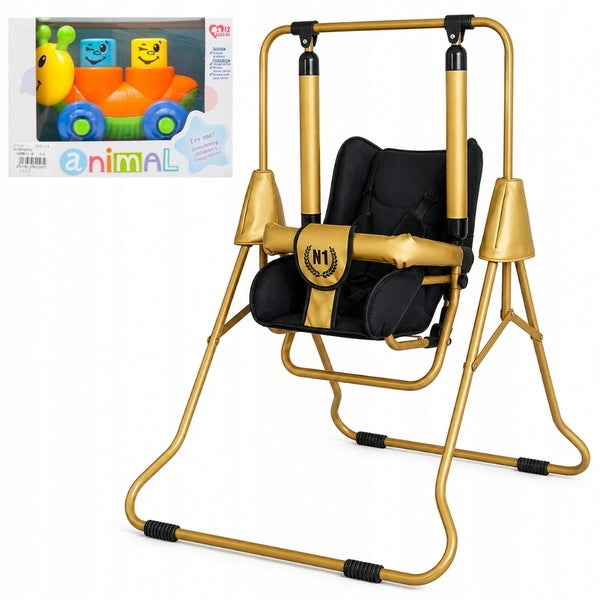 Children's swing 3in1 ADBOR N1 Gold garden home - black and gold