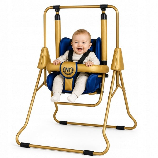 Children's swing 3in1 ADBOR N1 Gold garden home - blue – gold Brand Adbor