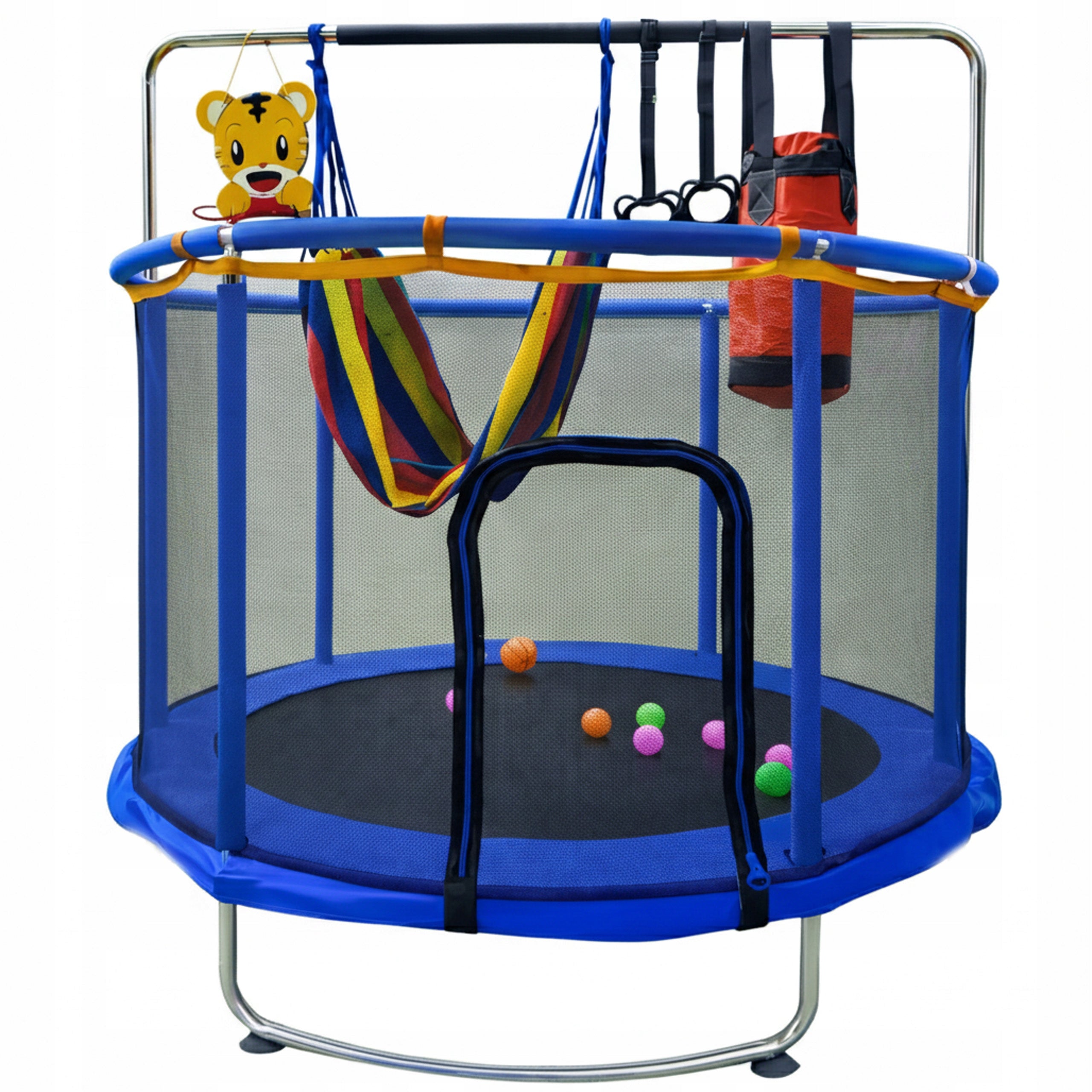 Children's trampoline garden basketball net 155cm blue Packaging status original