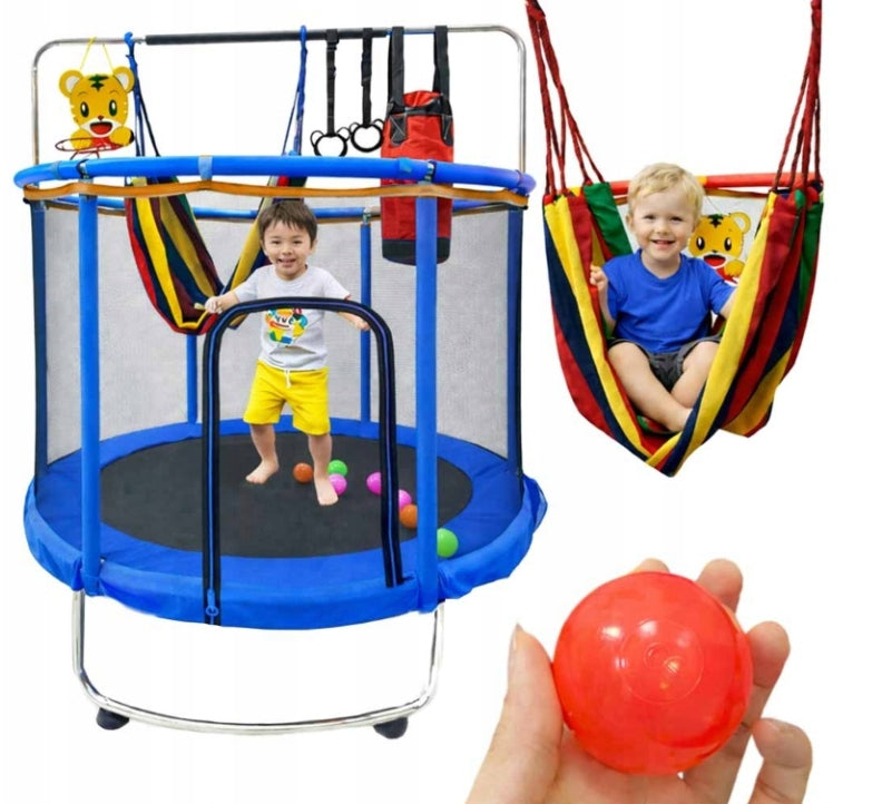 Children's trampoline garden basketball net 155cm blue
