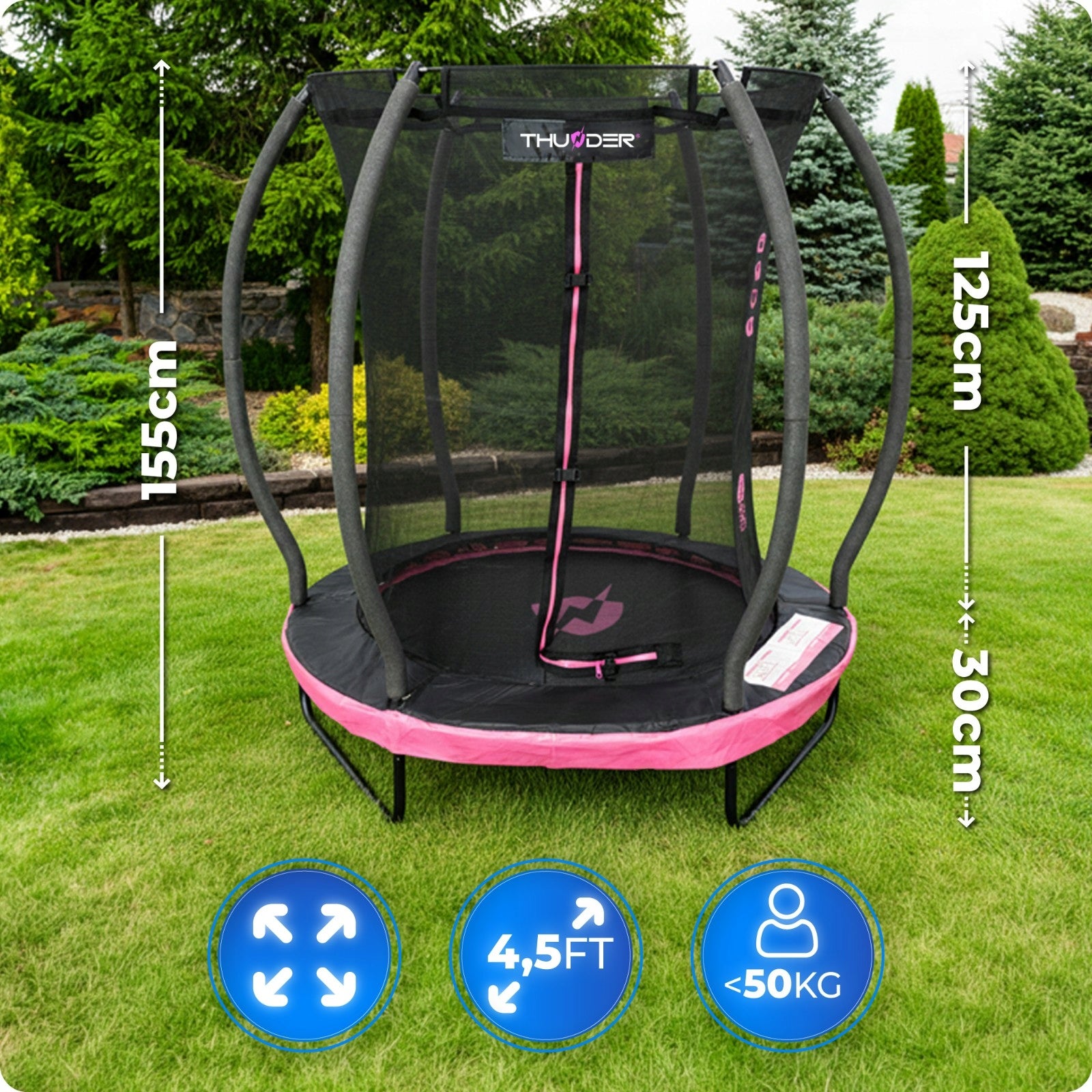 Children's trampoline home small 4.5FT 140CM garden safe with net Packaging status original