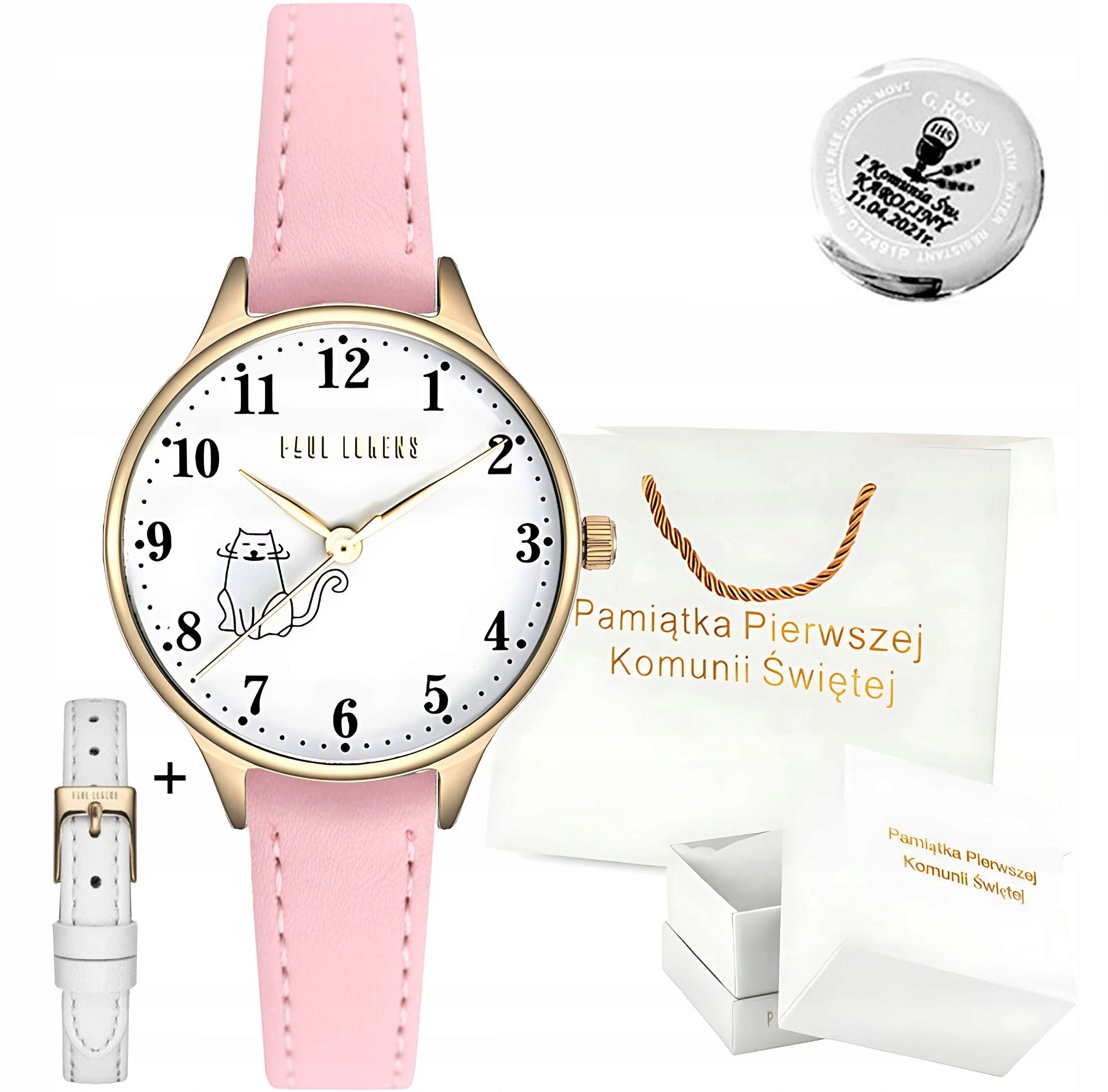 Children's watch Paul Lorens FOR COMMUNION-CATS- communion +ENGRAVING