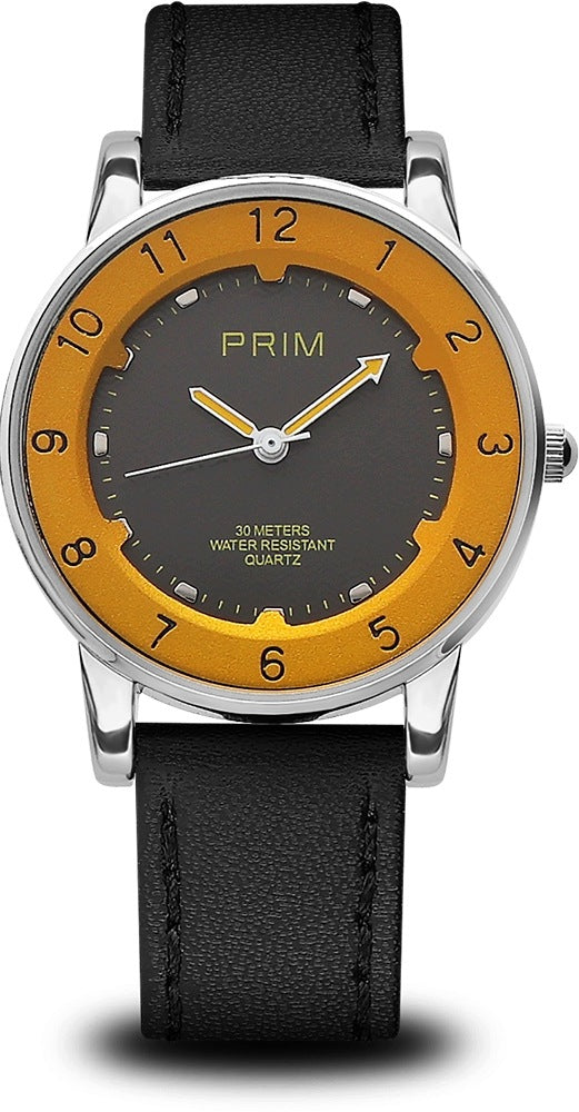 Children's watch Prim Mini for boy yellow strap black dial