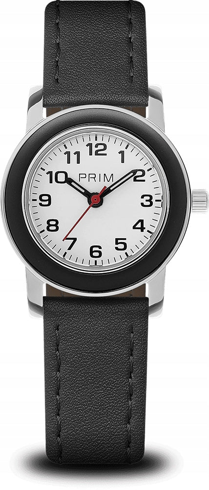 Children's watch Prim Pastelka 2025 for boy black strap white dial