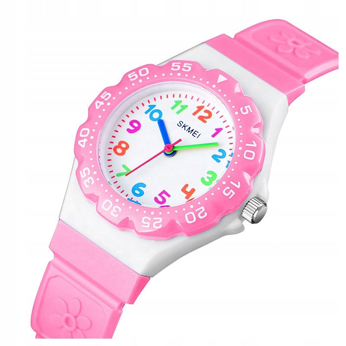 Children's watch / SKMEI / analog / colorful numbers / pink / purple Brand Skmei