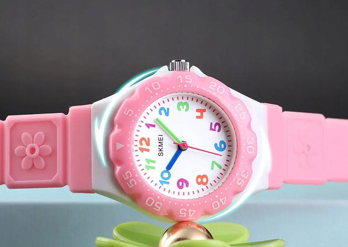 Children's watch / SKMEI / analog / colorful numbers / pink / purple Manufacturer code syery7ues