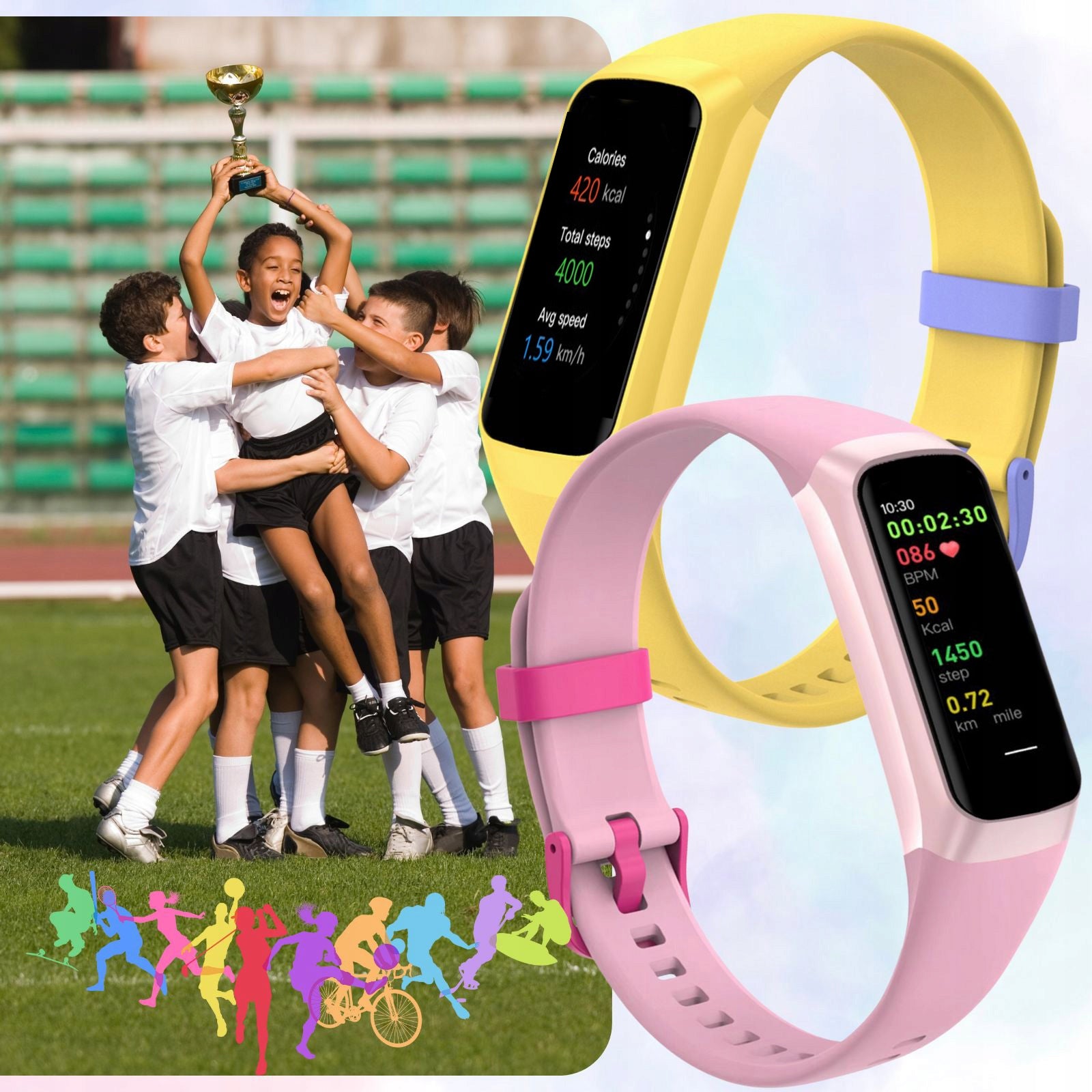 Children's watch SMARTWATCH AMOLED SMARTBAND FIT SMS STEPS PULSE gift Packaging status original