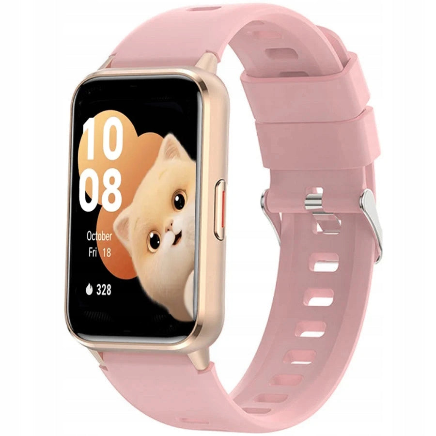 Children's watch SMARTWATCH RUBICON DF48 gold/pink silicone