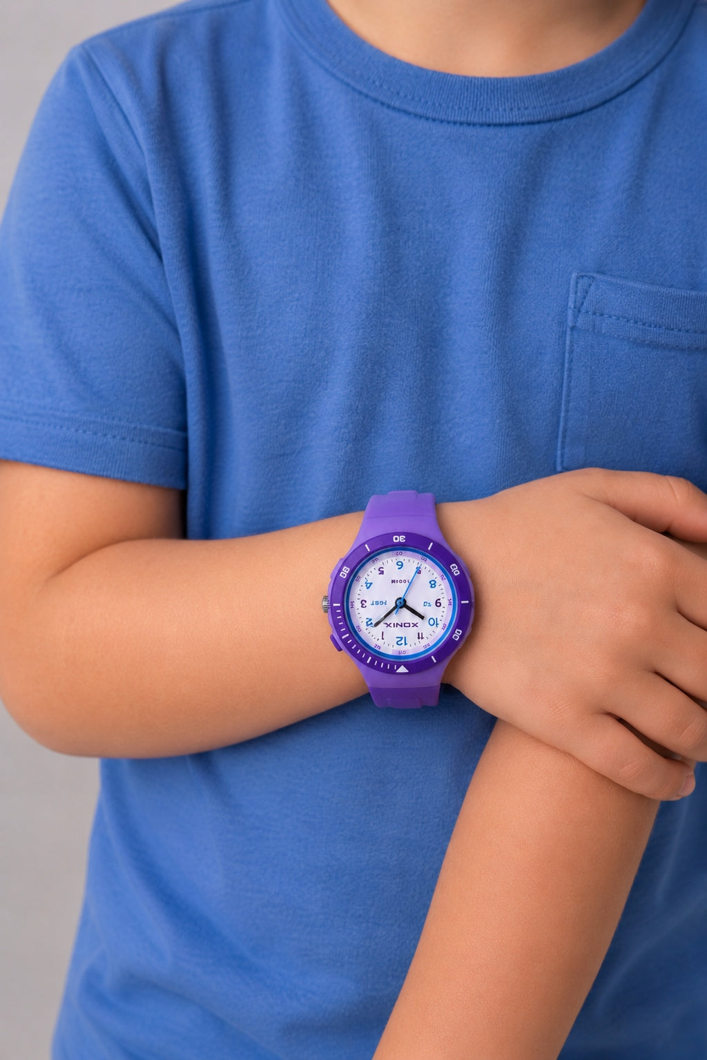 Children's watch XONIX purple analog 10ATM backlight for child Brand Xonix