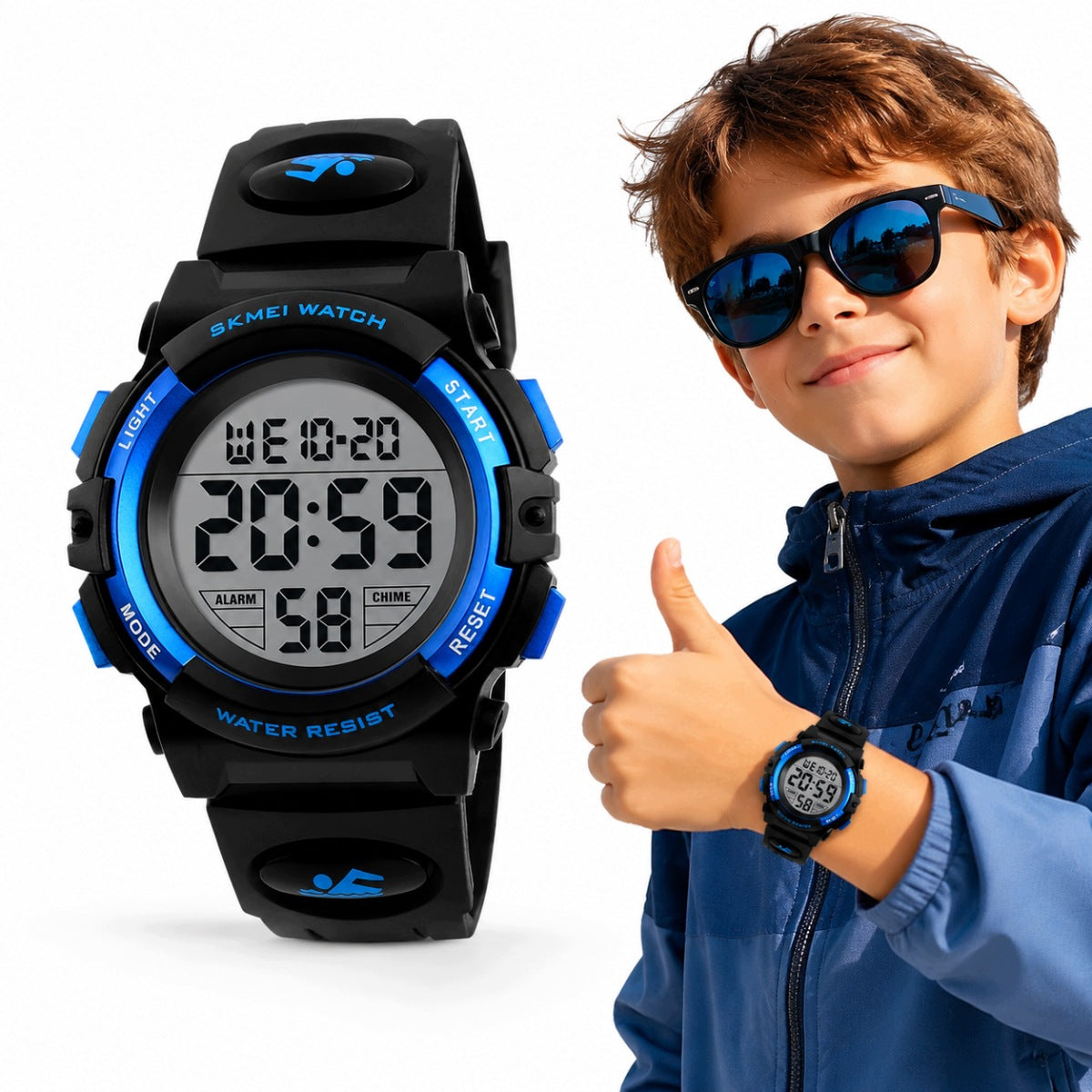 Children's watch electronic military readable dial